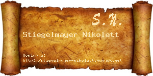 Stiegelmayer Nikolett névjegykártya